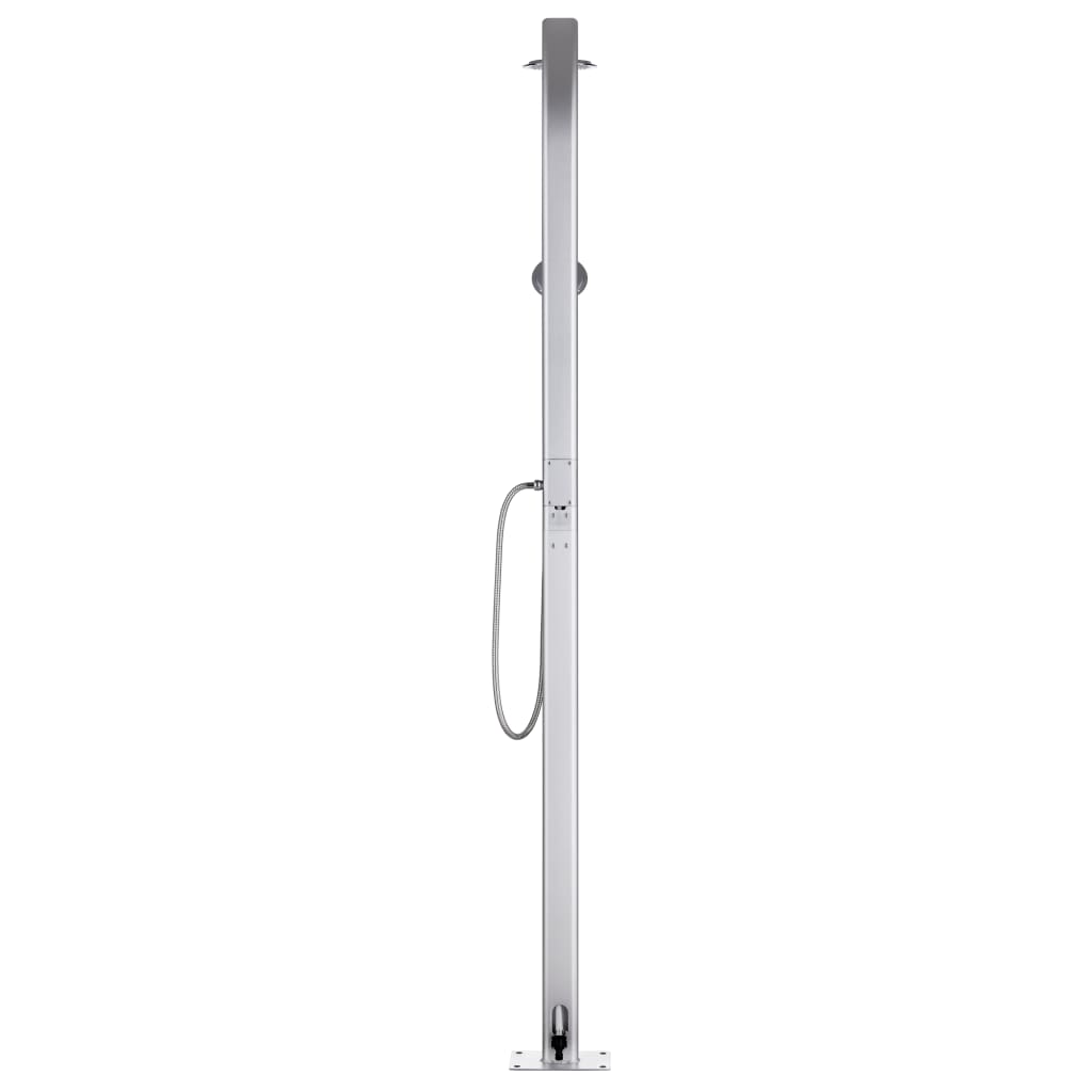 Buitendouche Met E Basis 220 Cm Aluminium 110 x 62 x 5 cm Bruin