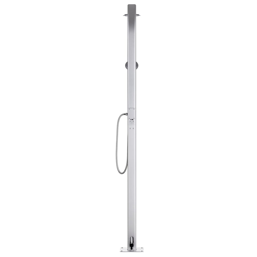 Buitendouche Met E Basis 220 Cm Aluminium 110 x 62 x 5 cm Bruin