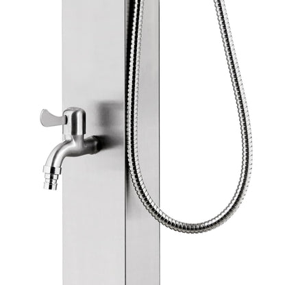 Buitendouche Met Grijze Basis 225 Cm Roestvrij Staal 110 x 62 x 5 cm Grijs