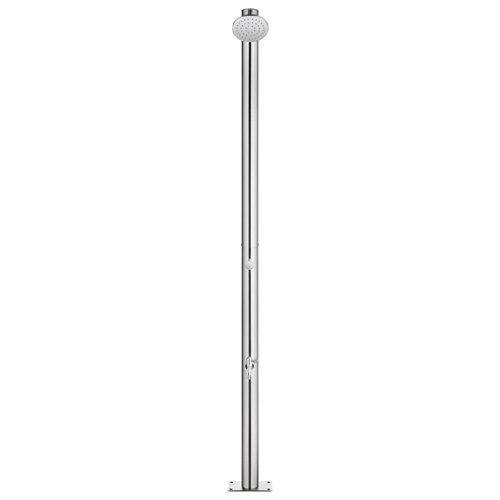 Buitendouche Met Grijze Basis 220 Cm Roestvrij Staal 110 x 62 x 5 cm Grijs