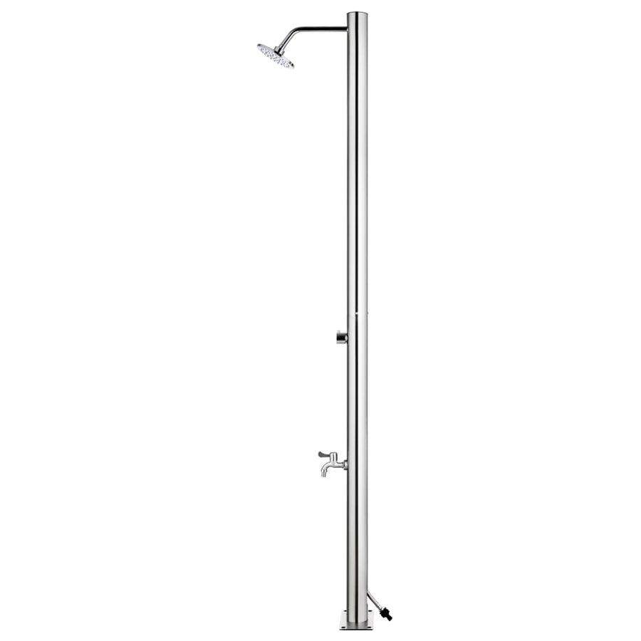 Buitendouche Met Grijze Basis 220 Cm Roestvrij Staal 110 x 62 x 5 cm Grijs
