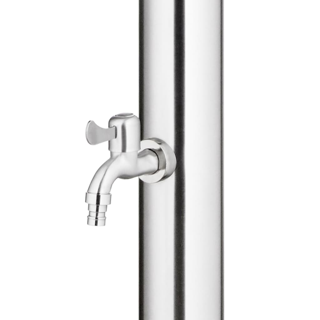 Buitendouche Met Grijze Basis 220 Cm Roestvrij Staal 110 x 62 x 5 cm Grijs