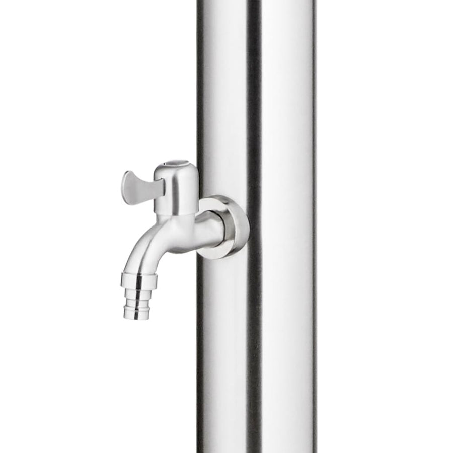 Buitendouche Met Grijze Basis 220 Cm Roestvrij Staal 110 x 62 x 5 cm Grijs
