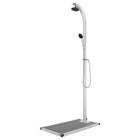 Outdoor shower with grey base 220 cm aluminium