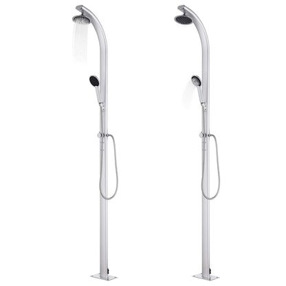 Buitendouche Met Grijze Basis 220 Cm Aluminium 110 x 62 x 5 cm Grijs