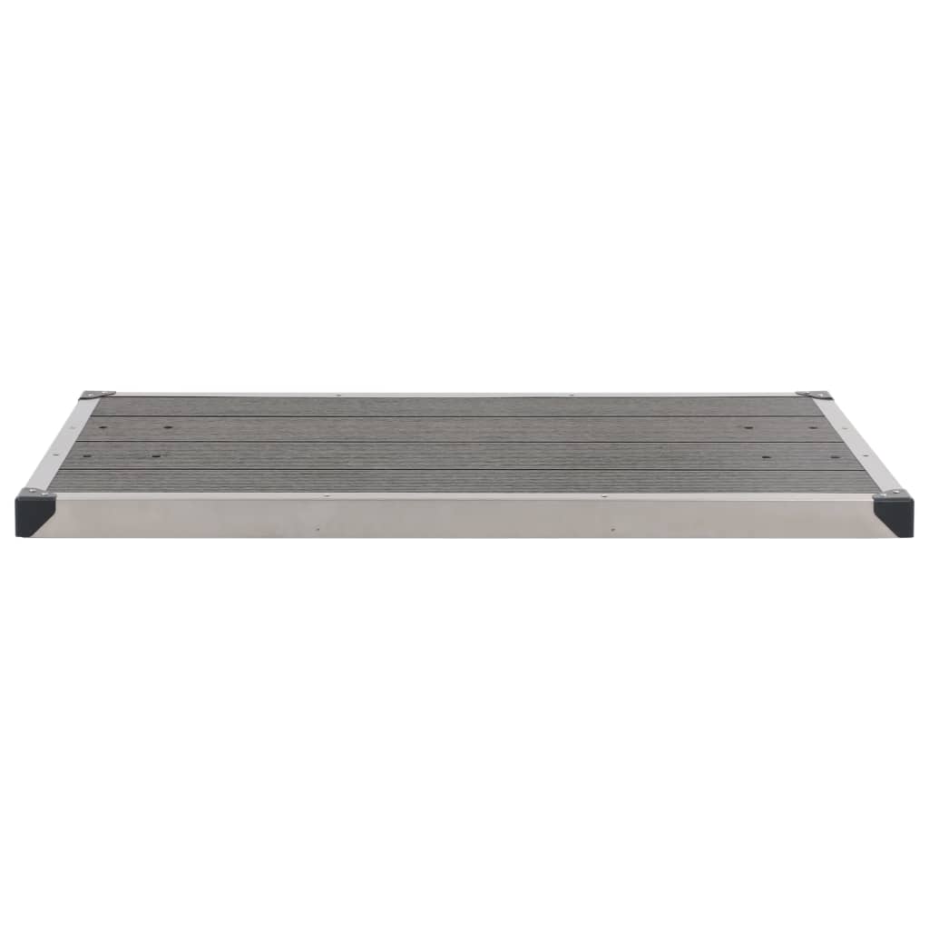 Buitendouche Met Grijze Basis 220 Cm Aluminium 110 x 62 x 5 cm Grijs
