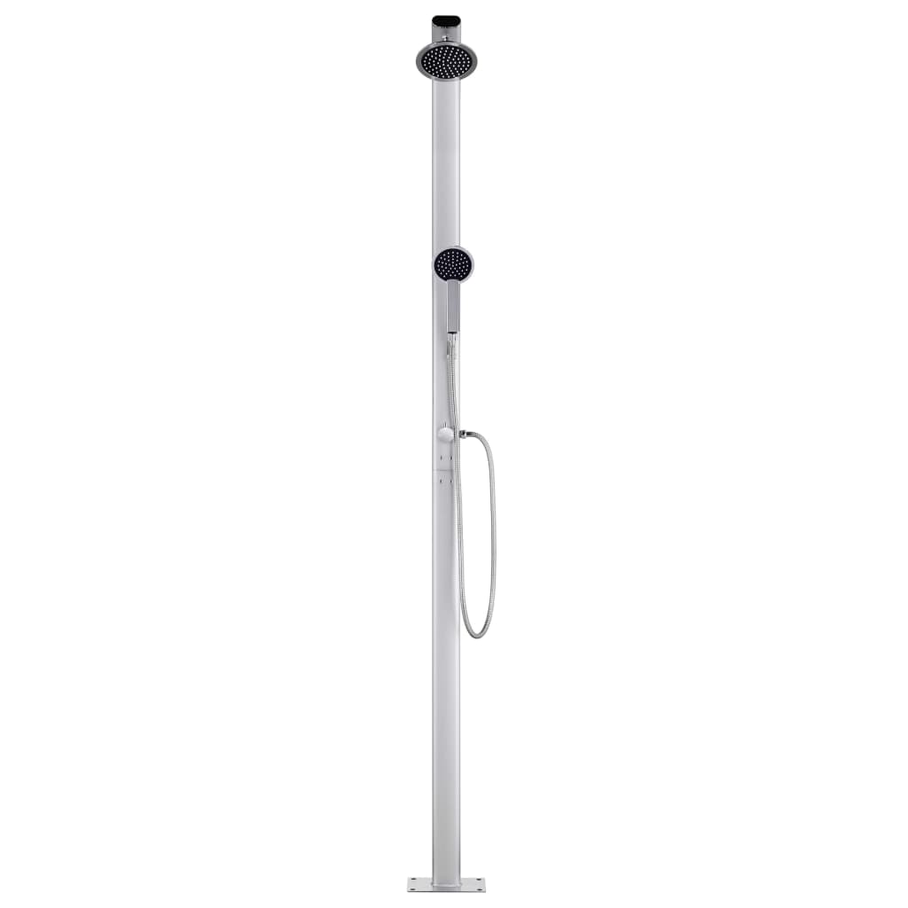 Buitendouche Met Grijze Basis 220 Cm Aluminium 110 x 62 x 5 cm Grijs