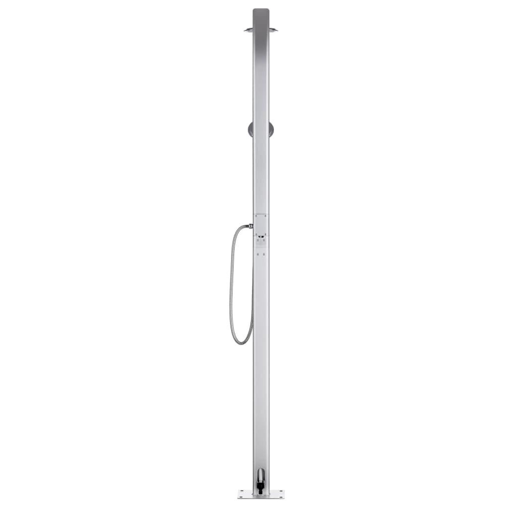 Buitendouche Met Grijze Basis 220 Cm Aluminium 110 x 62 x 5 cm Grijs