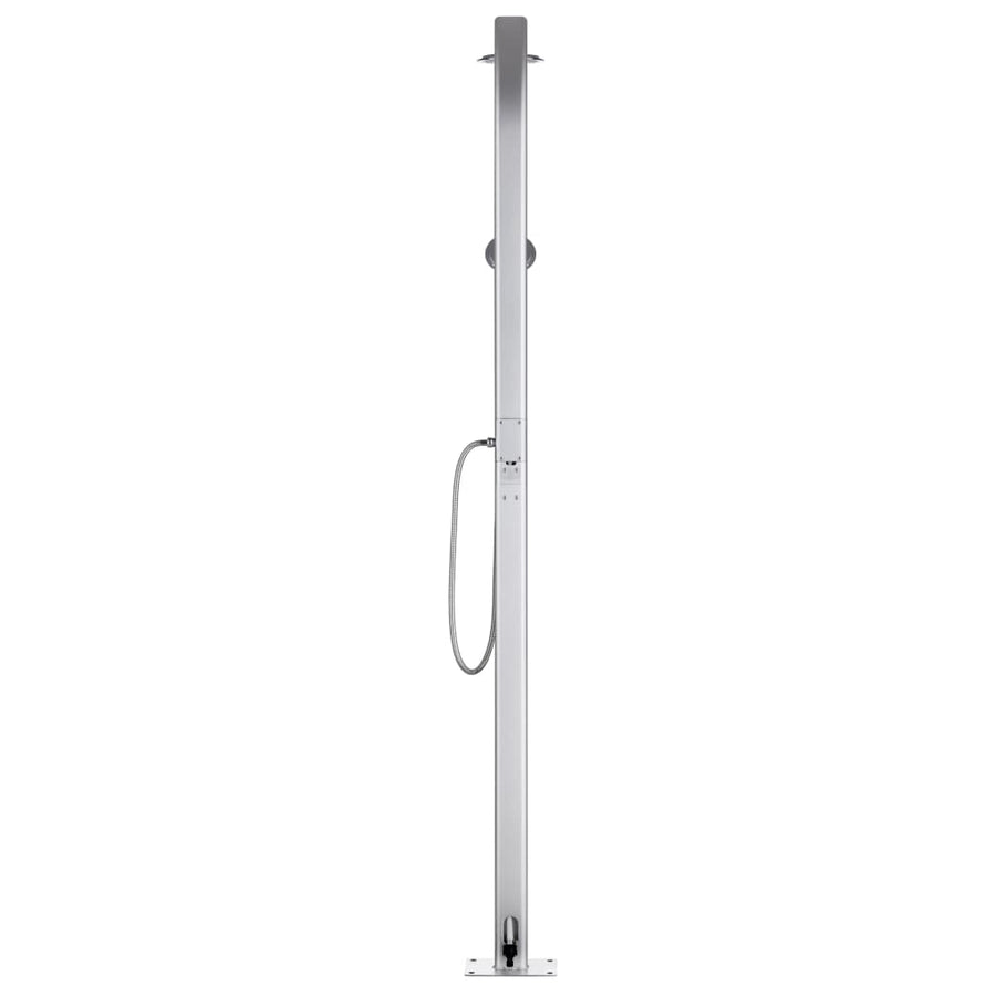 Buitendouche Met Grijze Basis 220 Cm Aluminium 110 x 62 x 5 cm Grijs