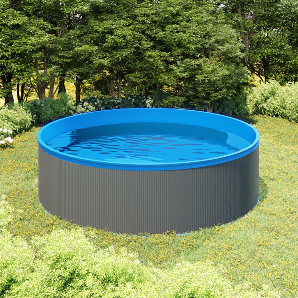 Splasher Pool Met Hangende Skimmer En Pomp 350X90 Cm Grijs