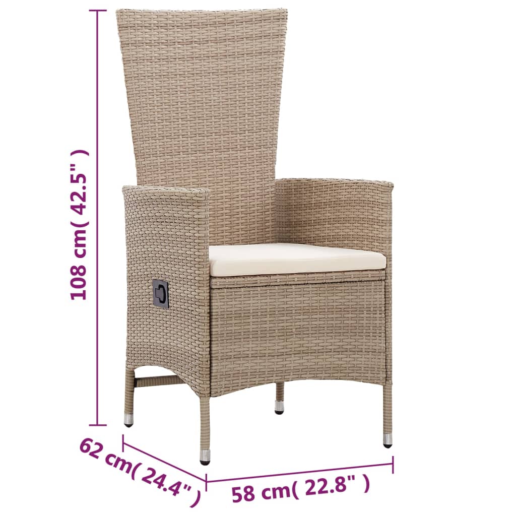 5-delige Tuinset beige