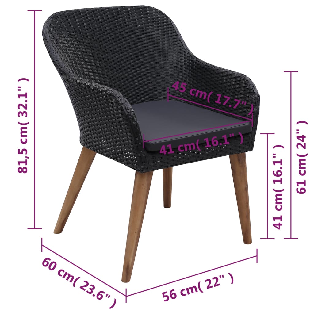 5-delige Tuinset zwart