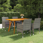 Tuinset grijs met houten tafel