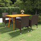 Tuinset bruin wicker hout