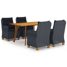 Tuinset donkergrijs tafel en stoelen