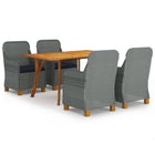 Tuinset lichtgrijs met 4 stoelen