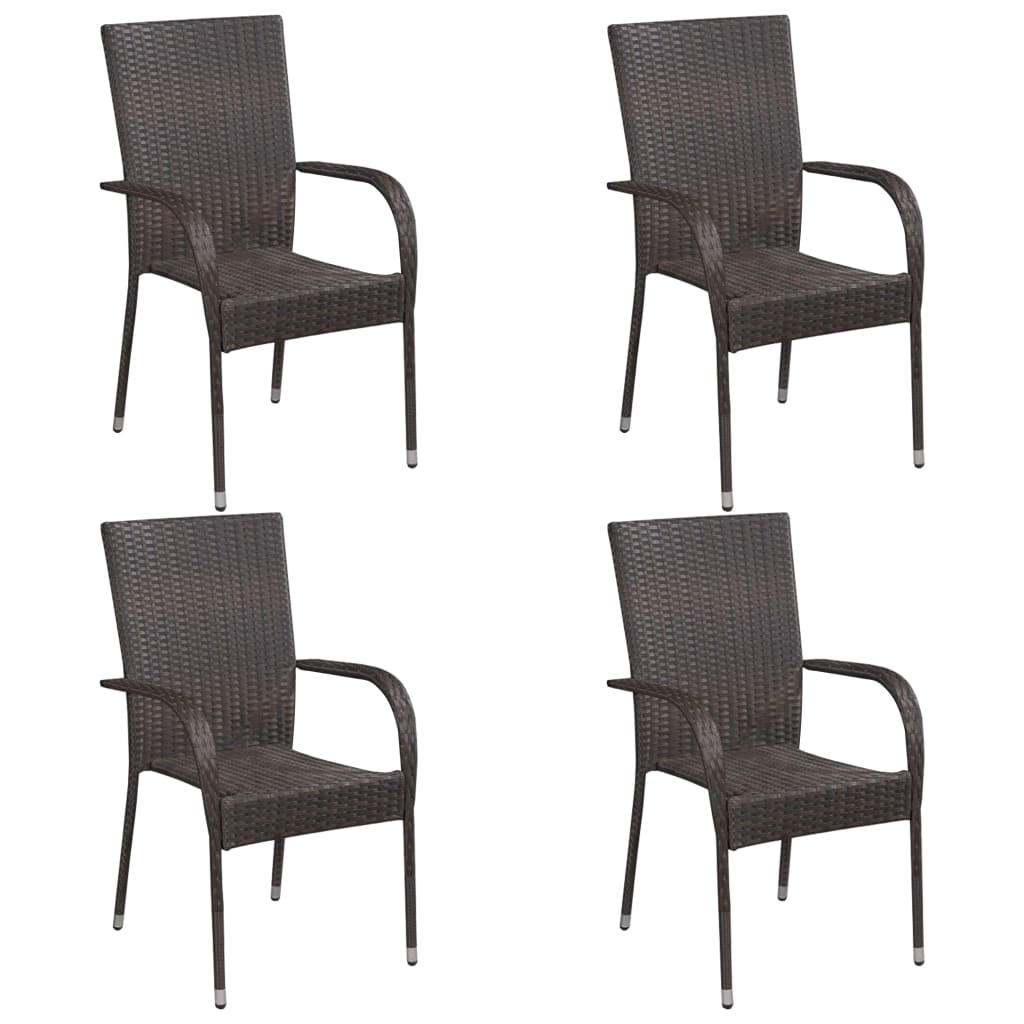 -Delige Tuinset Poly Rattan 5 Bruin
