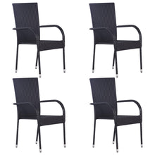 -Delige Tuinset Poly Rattan 5 Zwart