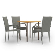 Tuinset poly rattan grijs 5-delig