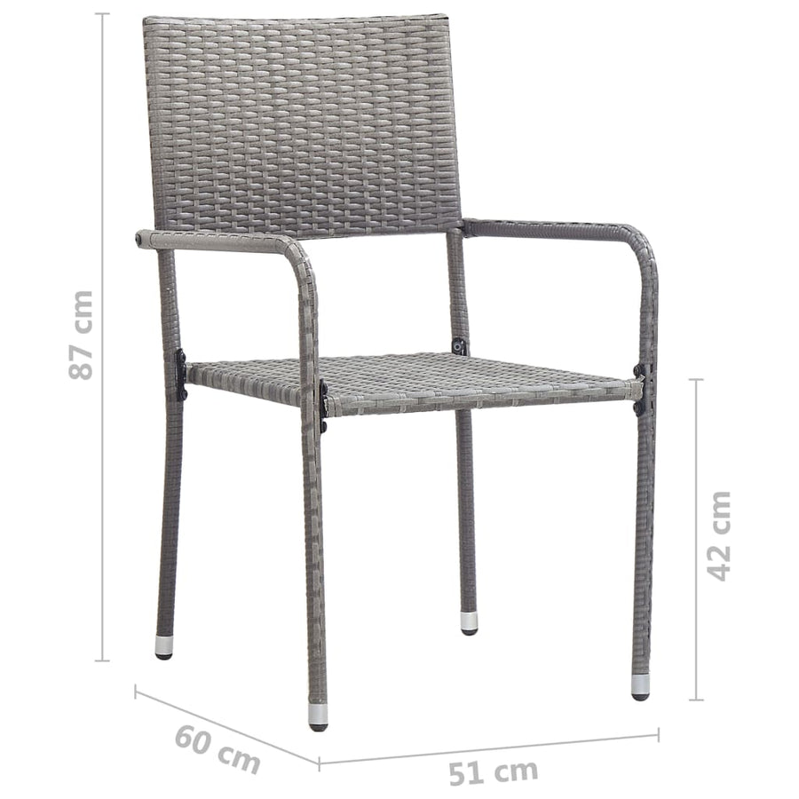 -Delige Tuinset Poly Rattan 3 Grijs
