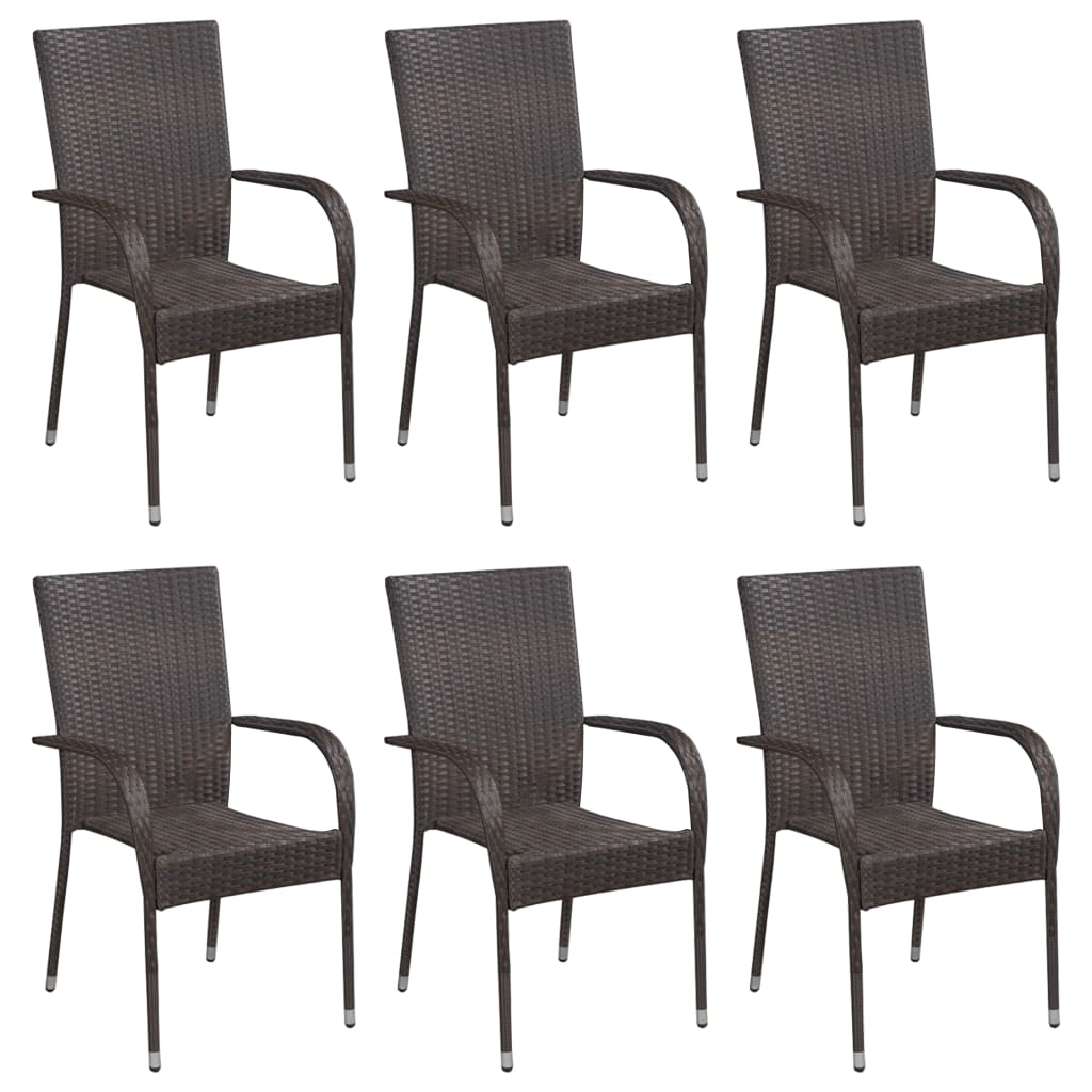 -Delige Tuinset Poly Rattan 7 Bruin
