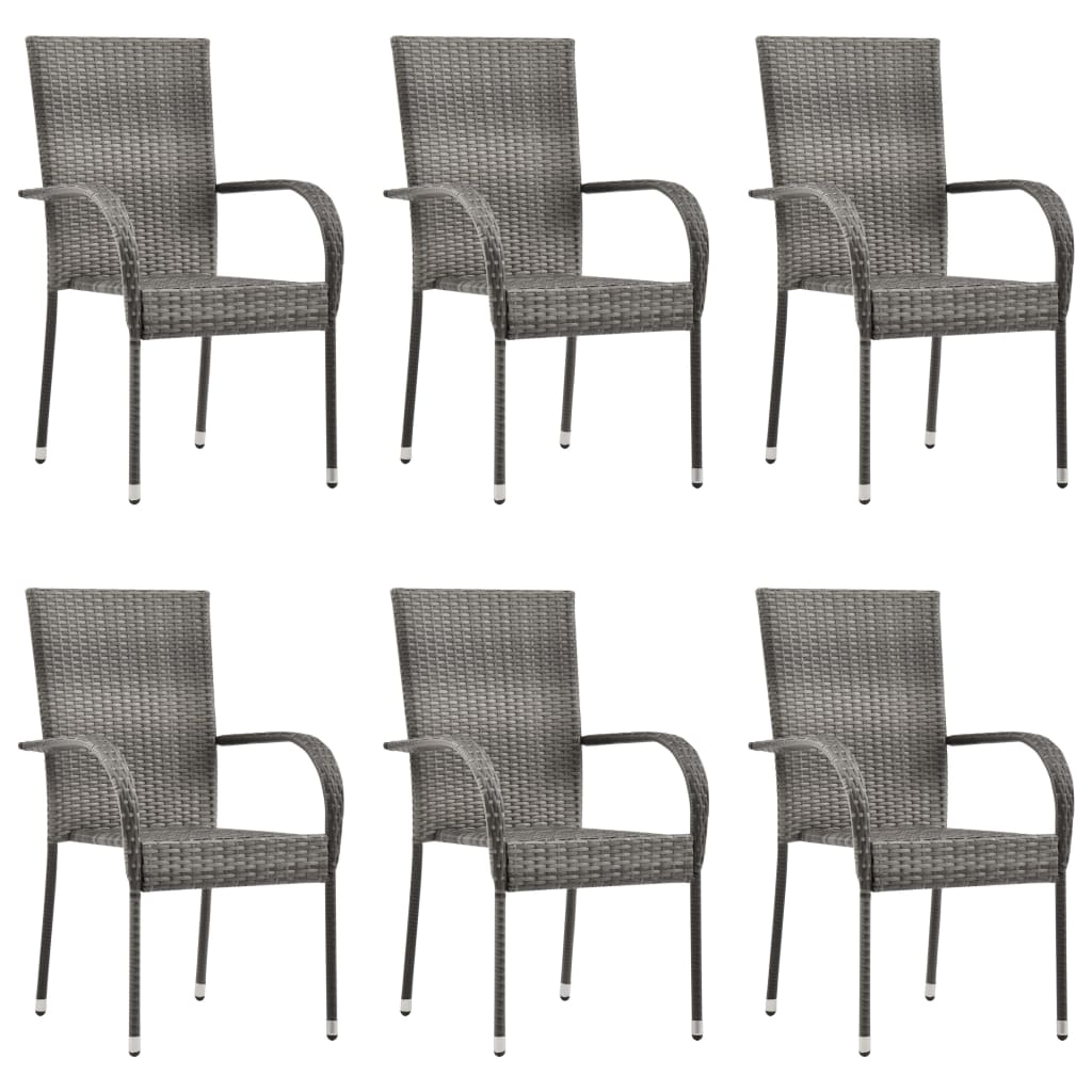-Delige Tuinset Poly Rattan 7 Grijs