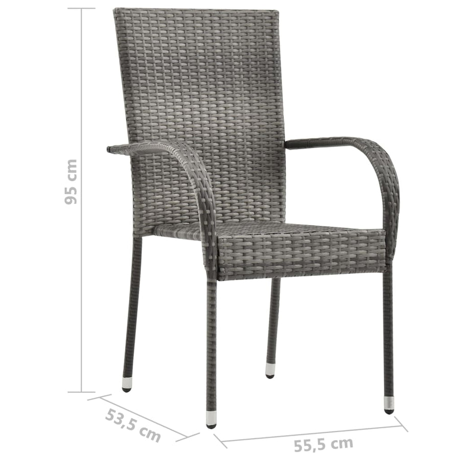 -Delige Tuinset Poly Rattan 7 Grijs