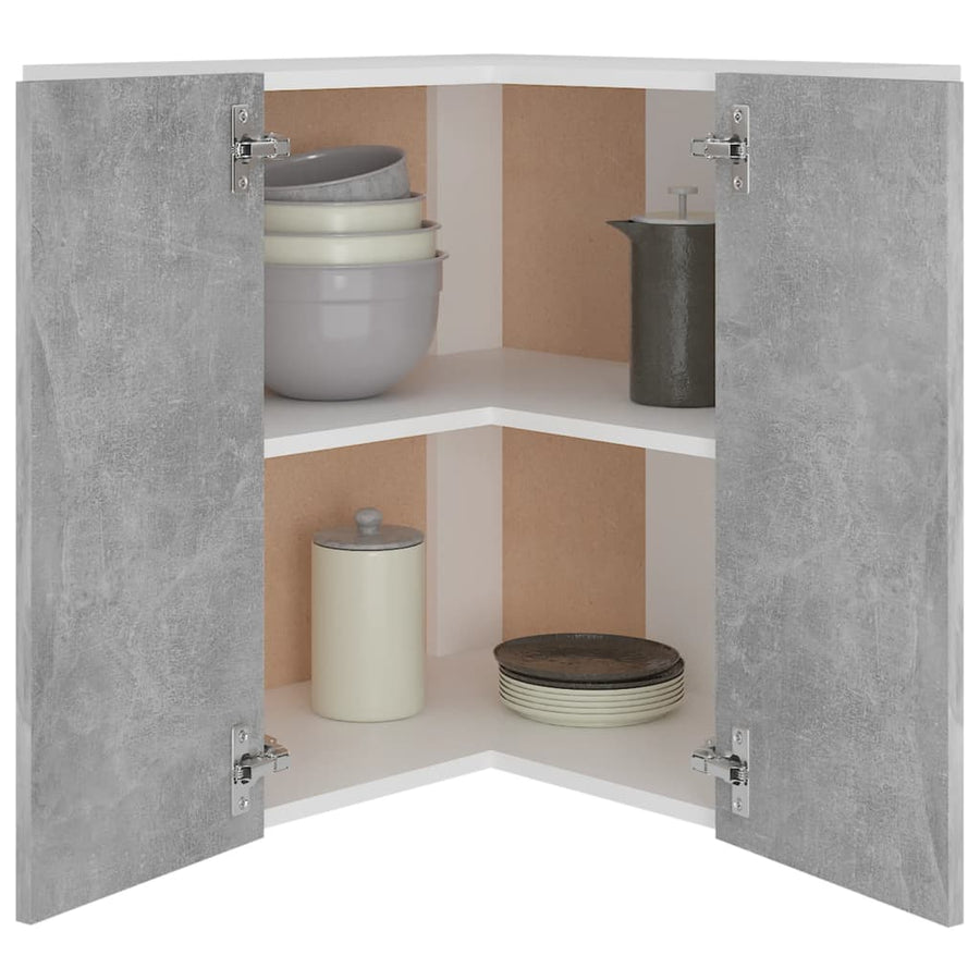 Hanghoekkast 57x57x60 cm spaanplaat betongrijs Hanghoekkast