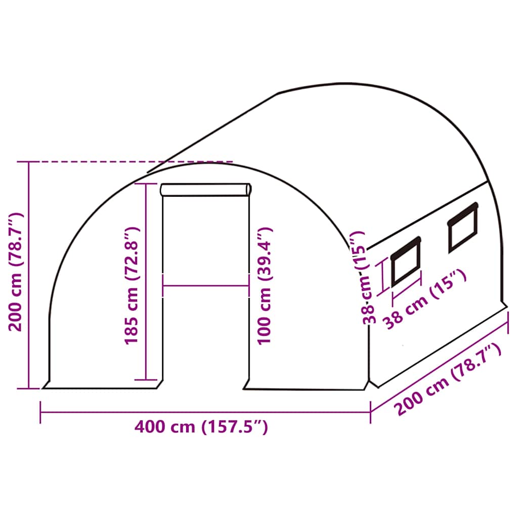 Kashoes Vervangend (8 M²) 400 x 200 x 200 cm