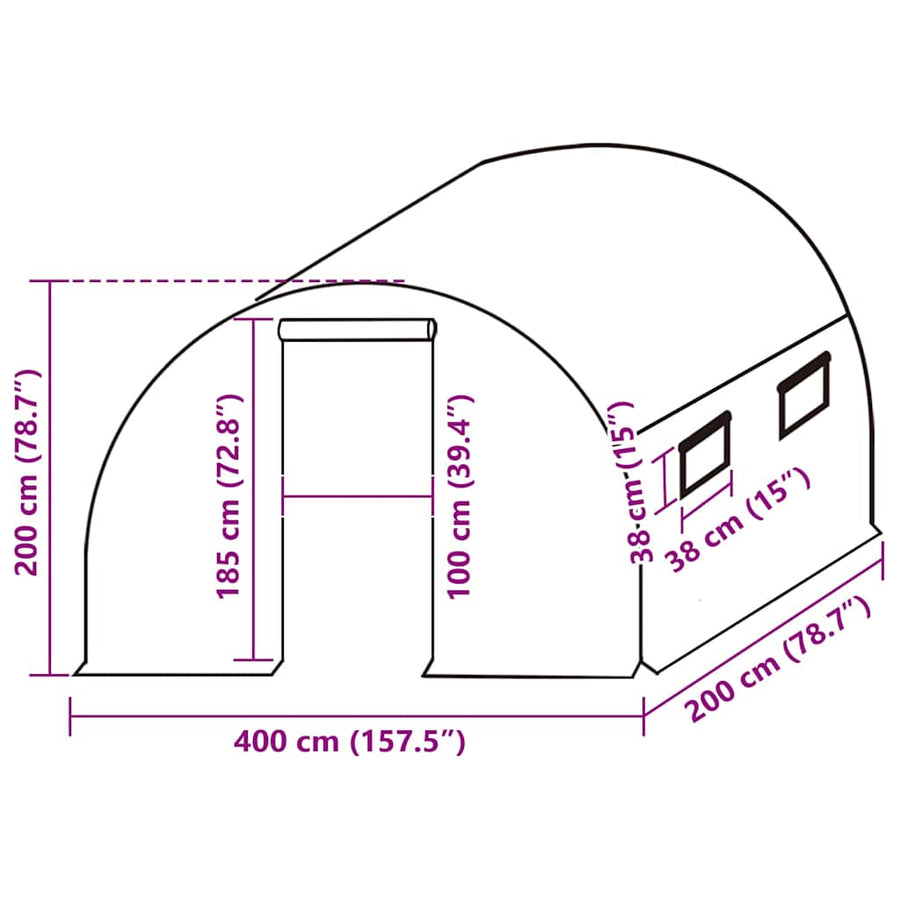 Kashoes Vervangend (8 M²) 400 x 200 x 200 cm