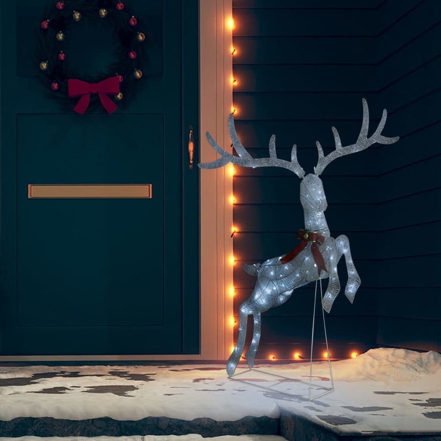 Kerstversiering Vliegend Rendier Koudwit 120 Led's Wit