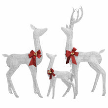 Kerstversiering Rendierfamilie 201 Led's En Zilverkleurig Wit