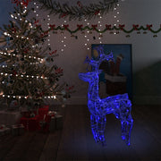 Kerstversiering rendier 90 LED's 60x16x100 cm acryl blauw