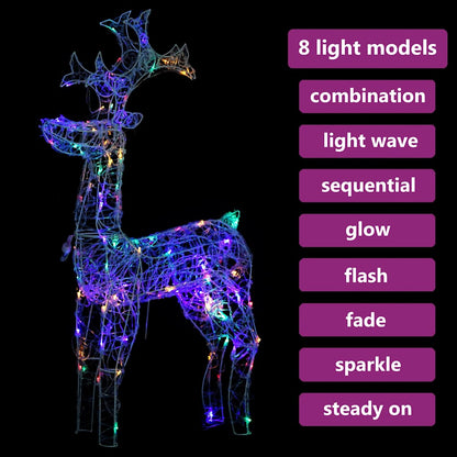 Kerstversiering Rendier 90 Led's Acryl Multikleur 1 60 x 16 x 100 cm