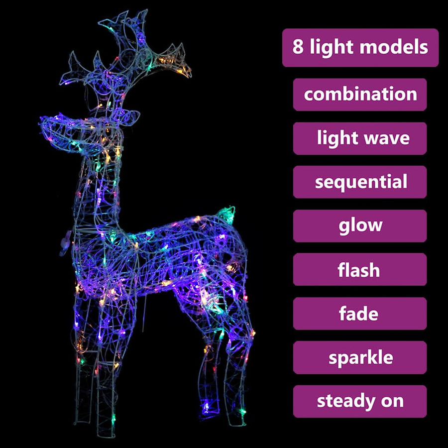 Kerstversiering Rendier 90 Led's Acryl Multikleur 1 60 x 16 x 100 cm