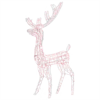 Kerstversiering rendier 140 LED's 120 cm acryl warmwit