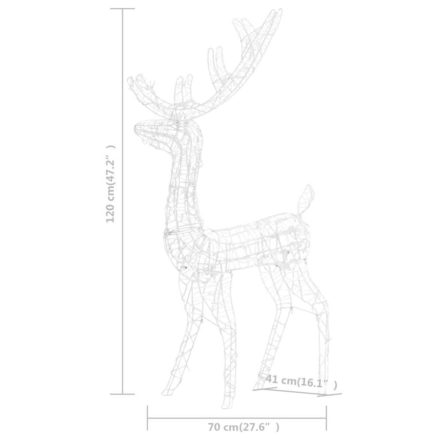 Kerstversiering Rendier 140 Led's 120 Cm Acryl Koudwit 1