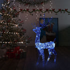 Christmas decoration reindeer 140 LEDs 120 cm acrylic blue