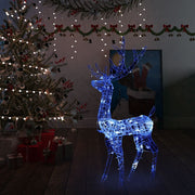Kerstversiering rendier 120 cm acryl blauw 140 LED
