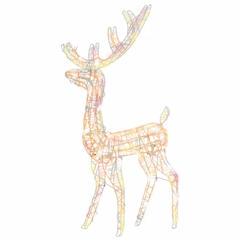 Kerstversiering rendier 140 LED's 128 cm acryl meerkleurig
