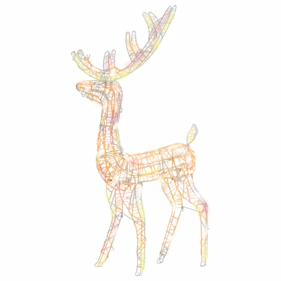 Kerstversiering rendier 140 LED's 128 cm acryl meerkleurig