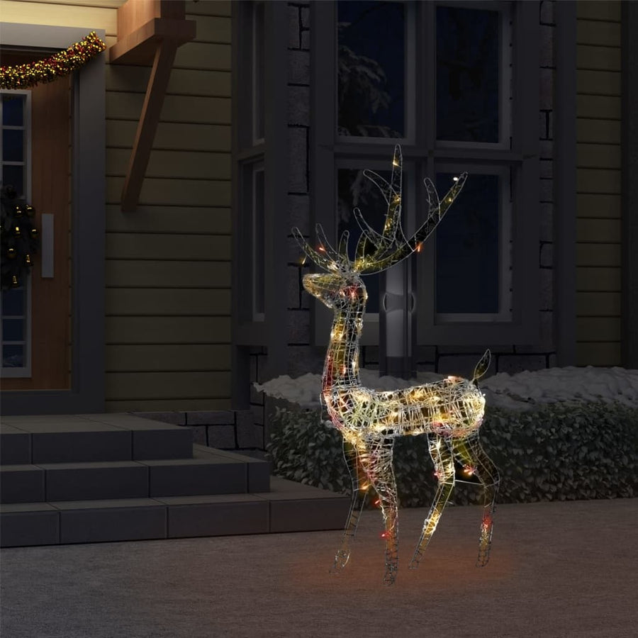 Kerstversiering rendier 140 LED's 128 cm acryl meerkleurig