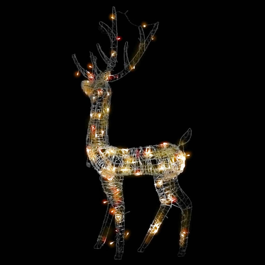 Kerstversiering rendier 140 LED's 128 cm acryl meerkleurig