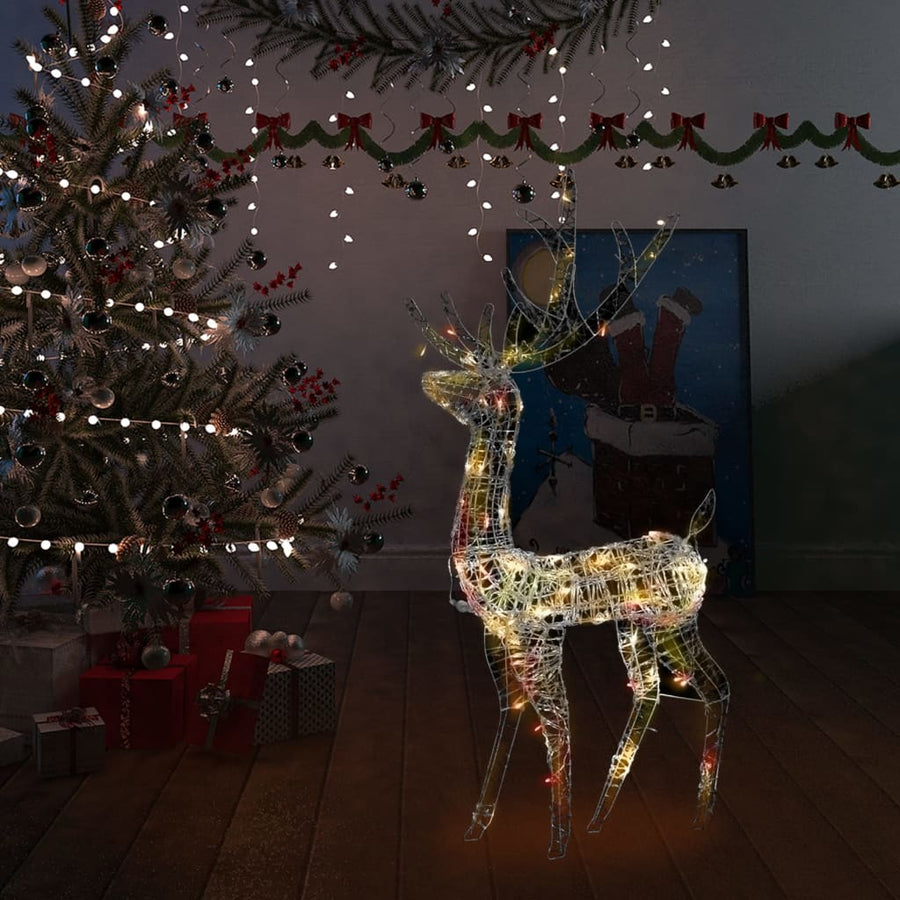 Kerstversiering rendier 140 LED's 128 cm acryl meerkleurig