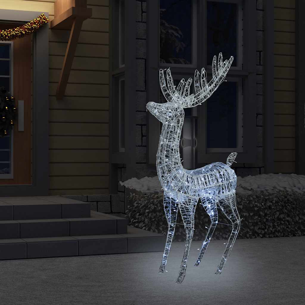 Kerstdecoratie rendier 250 LED's koudwit 180 cm acryl