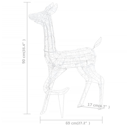Kerstversiering Rendierfamilie 160 Led's Koudwit Acryl