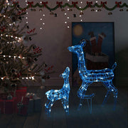 Kerstverlichting rendierfamilie 160 LED blauw acryl