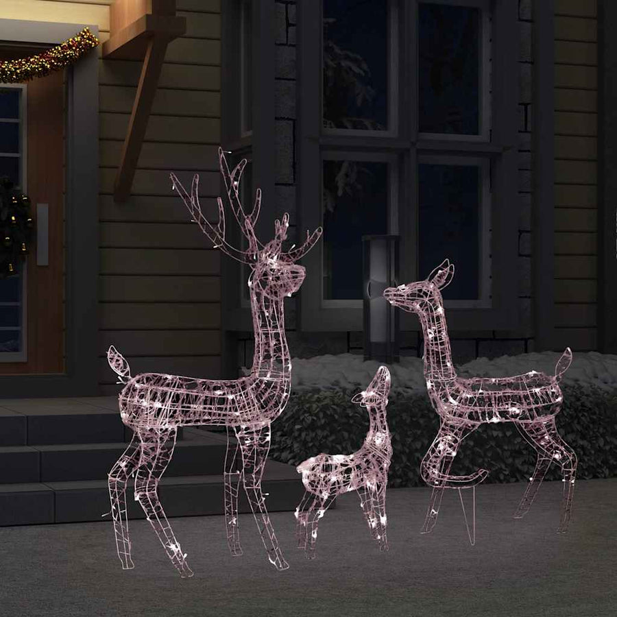 Kerstversiering Rendierfamilie 300 Led's Acryl Warmwit