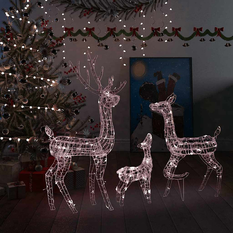 Kerstversiering Rendierfamilie 300 Led's Acryl Warmwit