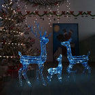 Christmas decoration reindeer family 300 LEDs blue acrylic
